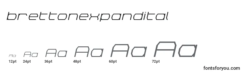 Brettonexpandital Font Sizes