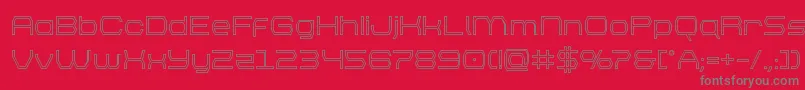 フォントbrettonout – 赤い背景に灰色の文字