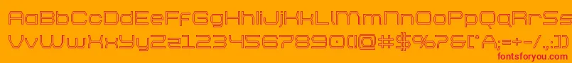 Czcionka brettonout – czerwone czcionki na pomarańczowym tle