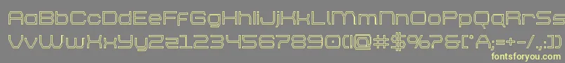 brettonout-Schriftart – Gelbe Schriften auf grauem Hintergrund