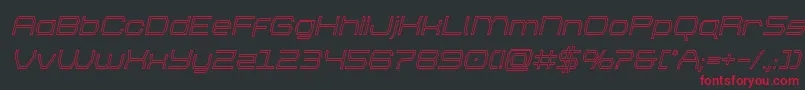 フォントbrettonoutital – 黒い背景に赤い文字