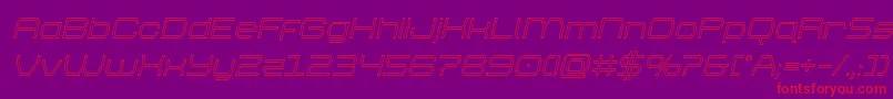 brettonoutital Font – Red Fonts on Purple Background