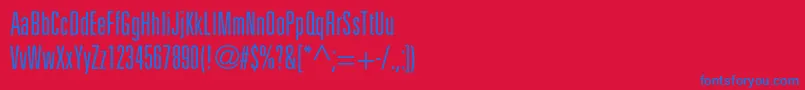Unicumcondlightc-Schriftart – Blaue Schriften auf rotem Hintergrund