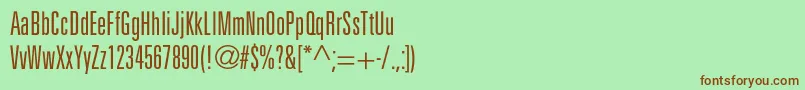 Unicumcondlightc-fontti – ruskeat fontit vihreällä taustalla