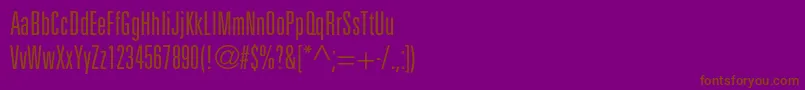 フォントUnicumcondlightc – 紫色の背景に茶色のフォント