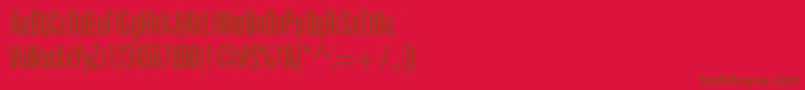 Unicumcondlightc-Schriftart – Braune Schriften auf rotem Hintergrund