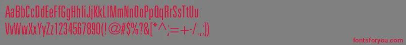 フォントUnicumcondlightc – 赤い文字の灰色の背景