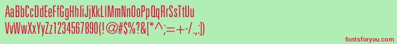 Шрифт Unicumcondlightc – красные шрифты на зелёном фоне