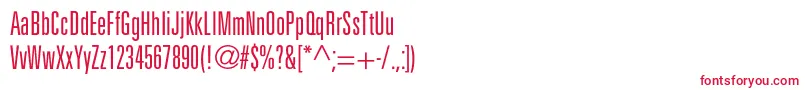 Unicumcondlightc Font – Red Fonts on White Background