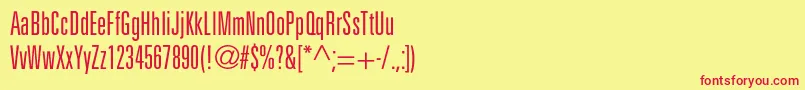 Unicumcondlightc Font – Red Fonts on Yellow Background