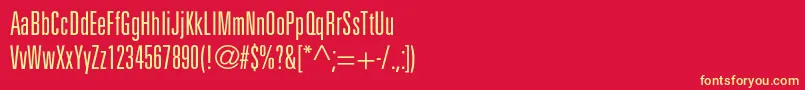 Unicumcondlightc Font – Yellow Fonts on Red Background