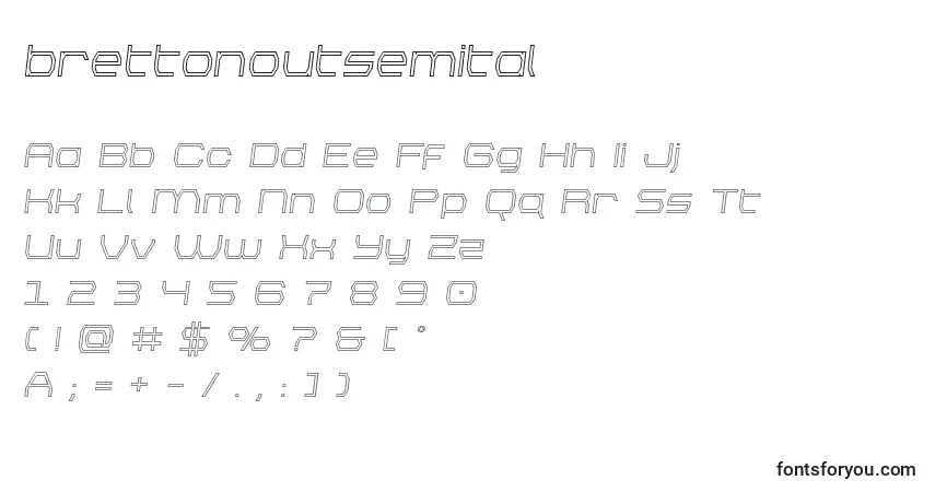 Schriftart Brettonoutsemital – Alphabet, Zahlen, spezielle Symbole
