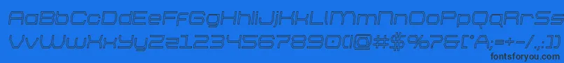 Шрифт brettonoutsemital – чёрные шрифты на синем фоне