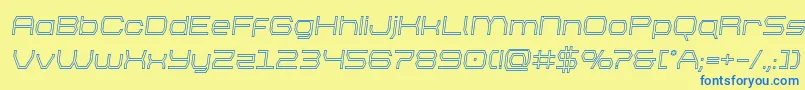 brettonoutsemital Font – Blue Fonts on Yellow Background