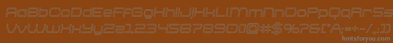 フォントbrettonoutsemital – 茶色の背景に灰色の文字