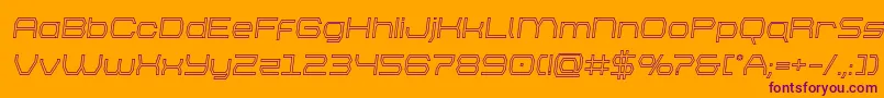 brettonoutsemital Font – Purple Fonts on Orange Background