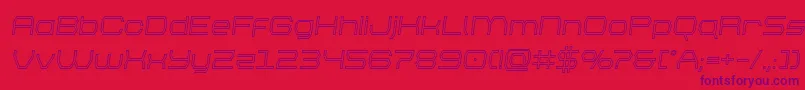 brettonoutsemital-Schriftart – Violette Schriften auf rotem Hintergrund