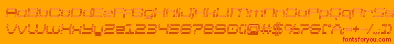 brettonoutsemital Font – Red Fonts on Orange Background