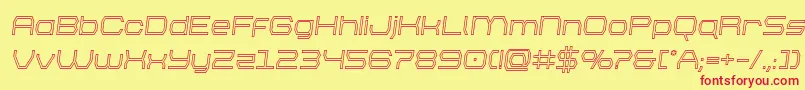 brettonoutsemital Font – Red Fonts on Yellow Background