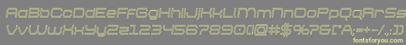 フォントbrettonoutsemital – 黄色のフォント、灰色の背景