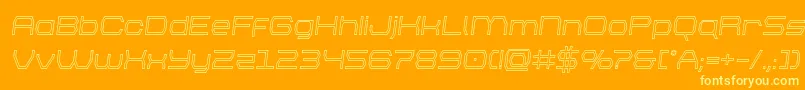 フォントbrettonoutsemital – オレンジの背景に黄色の文字