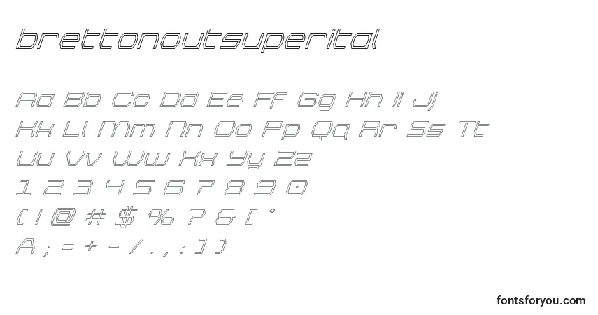 Шрифт Brettonoutsuperital – алфавит, цифры, специальные символы