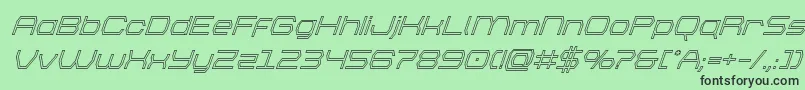 フォントbrettonoutsuperital – 緑の背景に黒い文字