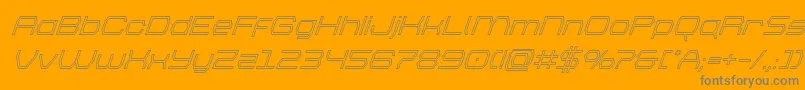 brettonoutsuperital Font – Gray Fonts on Orange Background