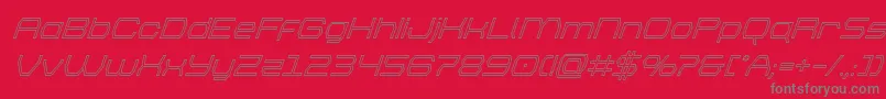 brettonoutsuperital Font – Gray Fonts on Red Background