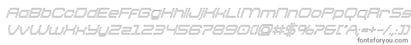 フォントbrettonoutsuperital – 白い背景に灰色の文字