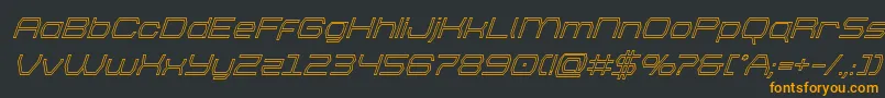 フォントbrettonoutsuperital – 黒い背景にオレンジの文字