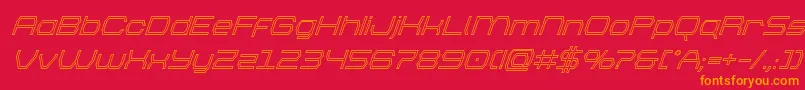 brettonoutsuperital Font – Orange Fonts on Red Background