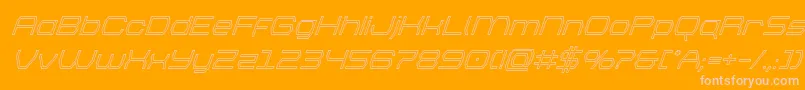 brettonoutsuperital Font – Pink Fonts on Orange Background