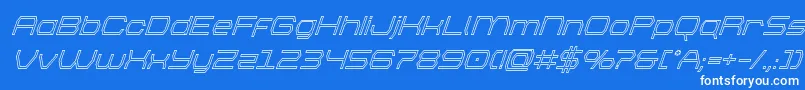 フォントbrettonoutsuperital – 青い背景に白い文字