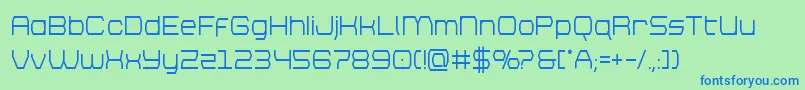 brettonsemiboldcond Font – Blue Fonts on Green Background