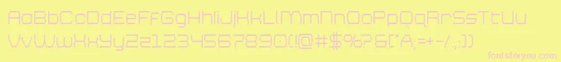 brettonsemiboldcond-Schriftart – Rosa Schriften auf gelbem Hintergrund