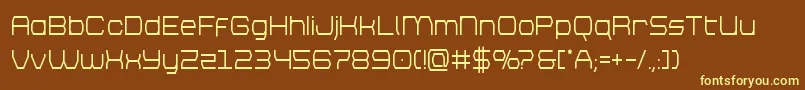 brettonsemiboldcond-fontti – keltaiset fontit ruskealla taustalla