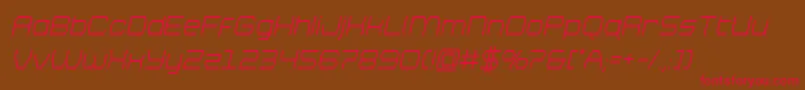 brettonsemiboldcondital Font – Red Fonts on Brown Background
