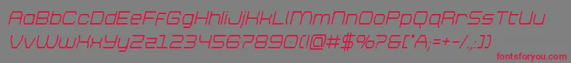 フォントbrettonsemiboldcondital – 赤い文字の灰色の背景