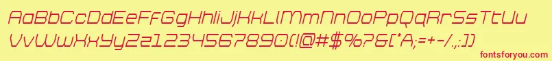 brettonsemiboldcondital Font – Red Fonts on Yellow Background