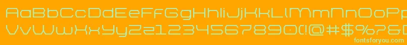 brettonsemiboldexpand-Schriftart – Grüne Schriften auf orangefarbenem Hintergrund