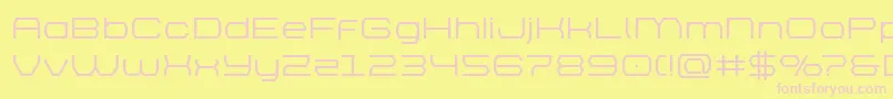 brettonsemiboldexpand-fontti – vaaleanpunaiset fontit keltaisella taustalla