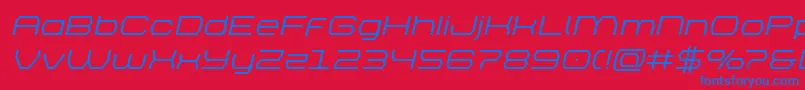 brettonsemiboldexpandital Font – Blue Fonts on Red Background