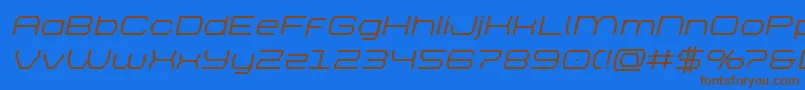 brettonsemiboldexpandital Font – Brown Fonts on Blue Background