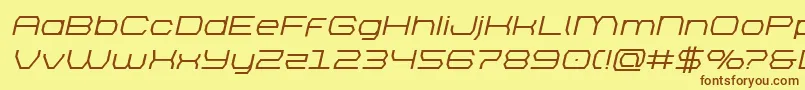 brettonsemiboldexpandital-fontti – ruskeat fontit keltaisella taustalla