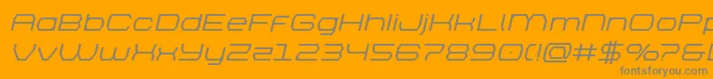 brettonsemiboldexpandital-Schriftart – Graue Schriften auf orangefarbenem Hintergrund