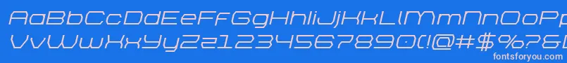 brettonsemiboldexpandital Font – Pink Fonts on Blue Background