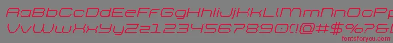 brettonsemiboldexpandital Font – Red Fonts on Gray Background