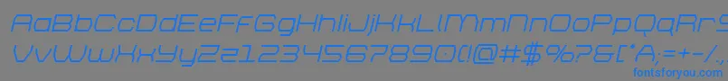 フォントbrettonsemiboldital – 灰色の背景に青い文字