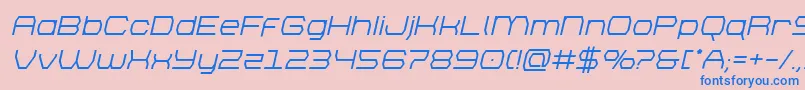 Czcionka brettonsemiboldital – niebieskie czcionki na różowym tle